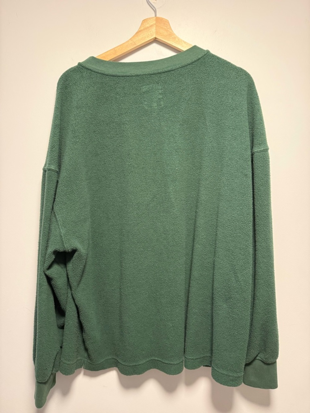Aerie Sherpa Henley Sweatshirt Rugged Green XL - Picture 3 of 6